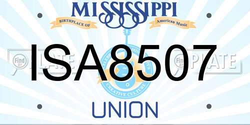 ISA8507 Mississippi License Plate
