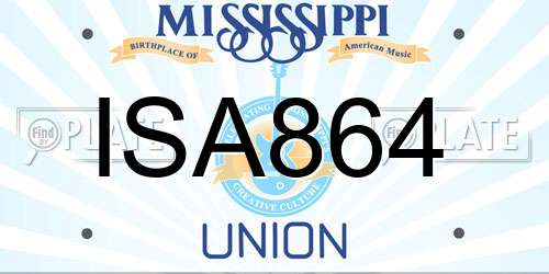 ISA864 Mississippi License Plate
