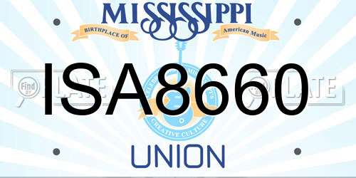 ISA8660 Mississippi License Plate