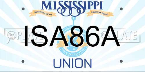 ISA86A Mississippi License Plate