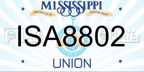 ISA8802 Mississippi License Plate