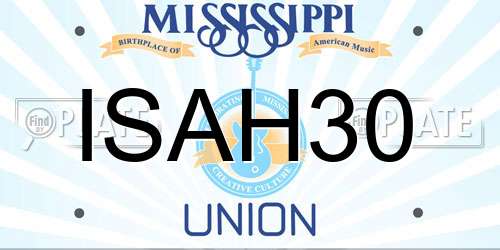ISAH30 Mississippi License Plate