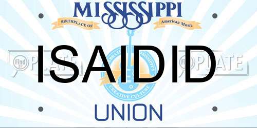 ISAIDID Mississippi License Plate