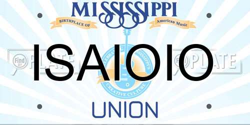 ISAIOIO Mississippi License Plate