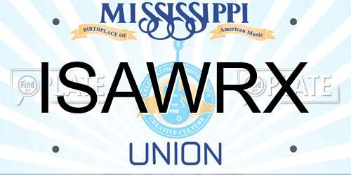 ISAWRX Mississippi License Plate