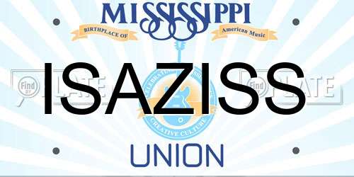 ISAZISS Mississippi License Plate