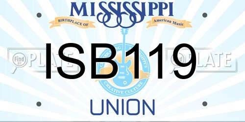 ISB119 Mississippi License Plate