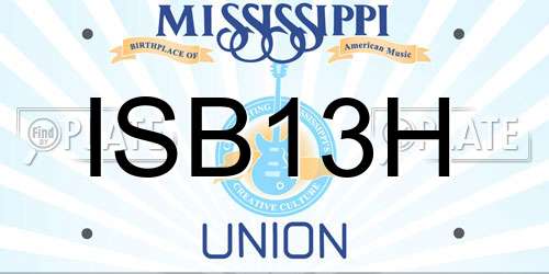 ISB13H Mississippi License Plate