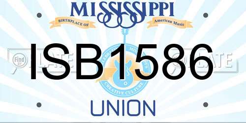 ISB1586 Mississippi License Plate