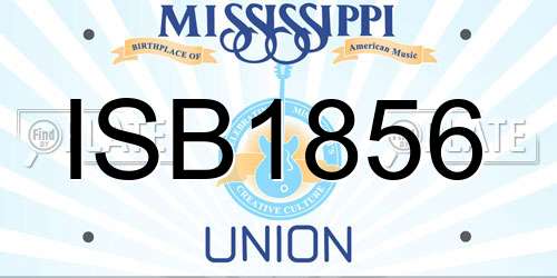 ISB1856 Mississippi License Plate