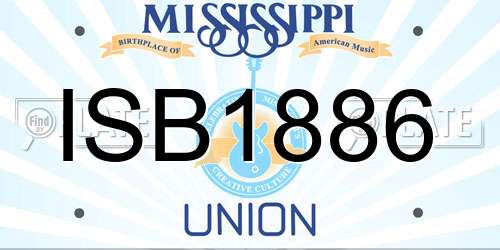 ISB1886 Mississippi License Plate