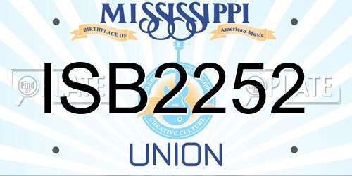 ISB2252 Mississippi License Plate