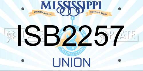 ISB2257 Mississippi License Plate