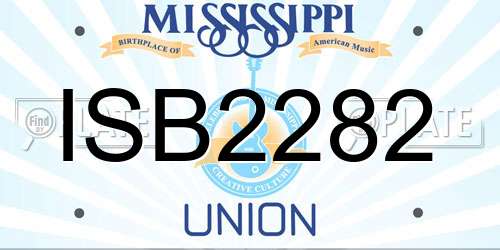 ISB2282 Mississippi License Plate