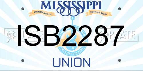 ISB2287 Mississippi License Plate