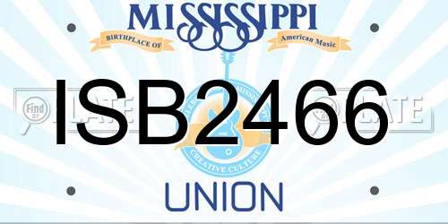 ISB2466 Mississippi License Plate