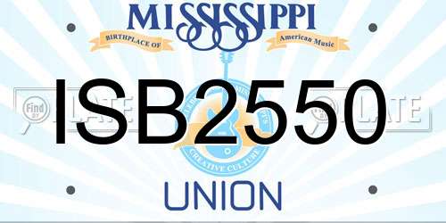 ISB2550 Mississippi License Plate