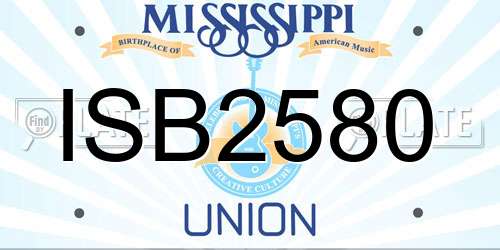 ISB2580 Mississippi License Plate