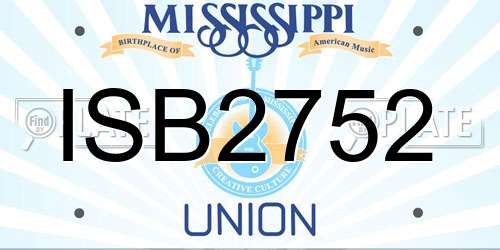 ISB2752 Mississippi License Plate