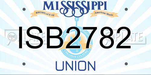 ISB2782 Mississippi License Plate