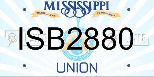 ISB2880 Mississippi License Plate