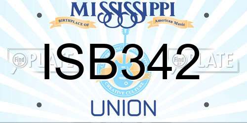 ISB342 Mississippi License Plate