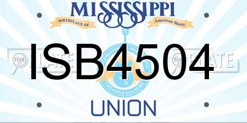 ISB4504 Mississippi License Plate