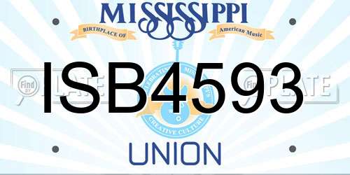 ISB4593 Mississippi License Plate
