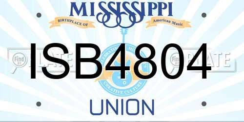 ISB4804 Mississippi License Plate