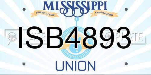 ISB4893 Mississippi License Plate