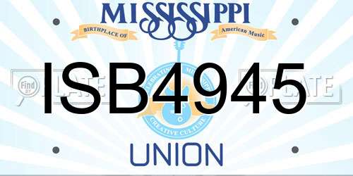 ISB4945 Mississippi License Plate