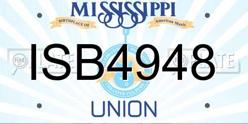 ISB4948 Mississippi License Plate