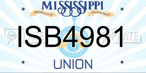 ISB4981 Mississippi License Plate