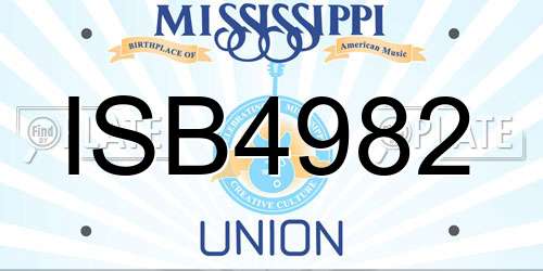 ISB4982 Mississippi License Plate