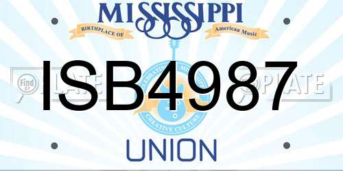 ISB4987 Mississippi License Plate