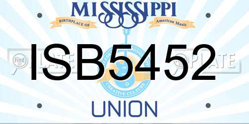 ISB5452 Mississippi License Plate