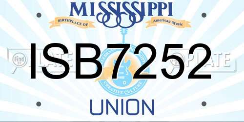 ISB7252 Mississippi License Plate