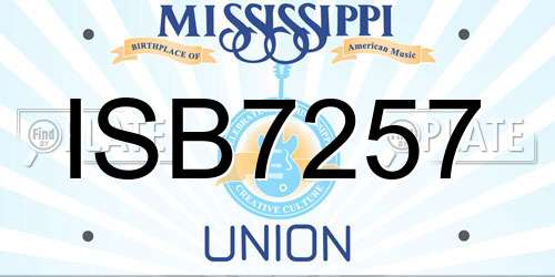 ISB7257 Mississippi License Plate