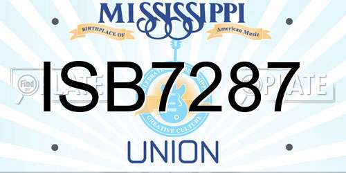 ISB7287 Mississippi License Plate