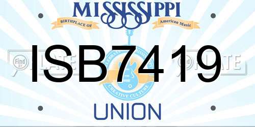 ISB7419 Mississippi License Plate