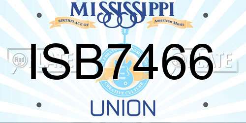 ISB7466 Mississippi License Plate