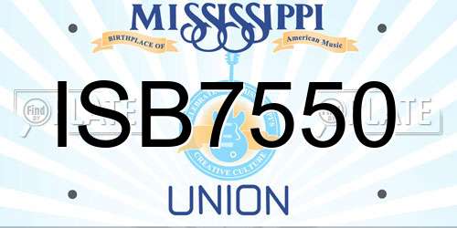ISB7550 Mississippi License Plate