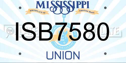 ISB7580 Mississippi License Plate