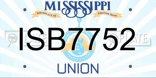 ISB7752 Mississippi License Plate