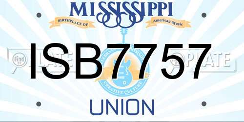 ISB7757 Mississippi License Plate