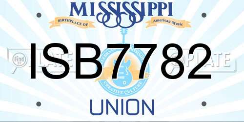 ISB7782 Mississippi License Plate