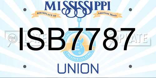 ISB7787 Mississippi License Plate