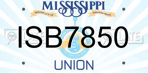 ISB7850 Mississippi License Plate