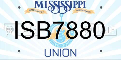 ISB7880 Mississippi License Plate