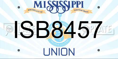 ISB8457 Mississippi License Plate